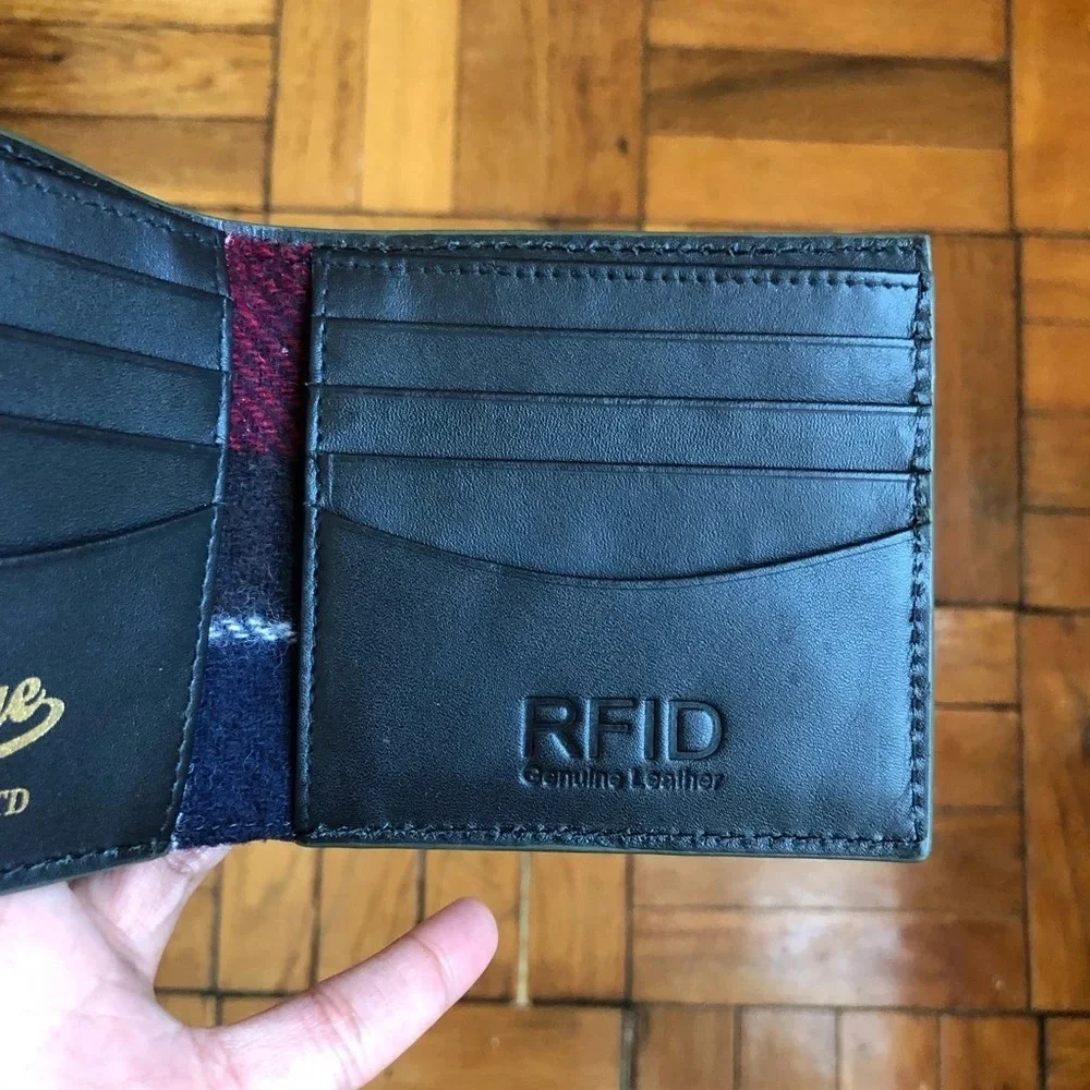 Leather wallet Black men
